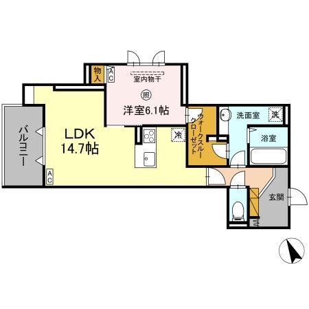 DS LIEN  A(1LDK/2階)の間取り写真