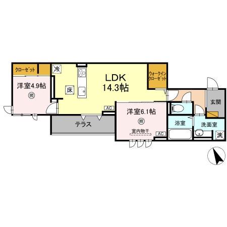 DS LIEN  A(2LDK/1階)の間取り写真