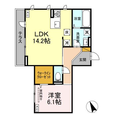 DS LIEN  F(1LDK/1階)の間取り写真