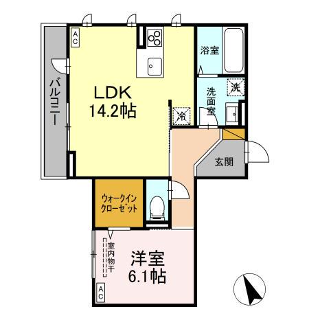 DS LIEN  F(1LDK/3階)の間取り写真