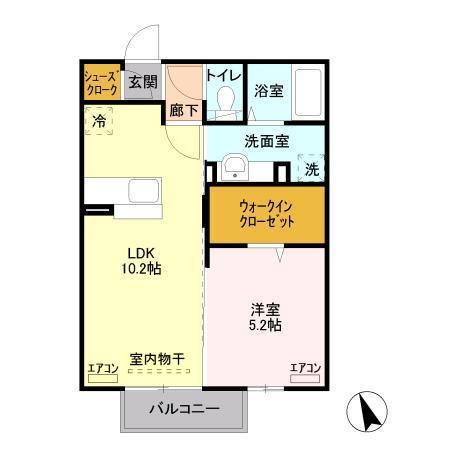 サニーコーポ(1LDK/2階)の間取り写真