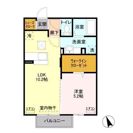 サニーコーポ(1LDK/1階)の間取り写真