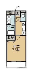 エクセラン阿見(1K/2階)の間取り写真