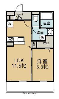 エクセラン阿見(1LDK/2階)の間取り写真
