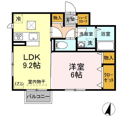 CASA SERENA・CASA VIVACE カーサヴィヴァー(1LDK/1階)の間取り写真