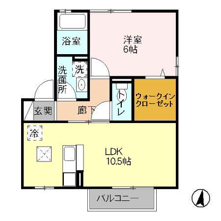 メナージュAB(1LDK/1階)の間取り写真