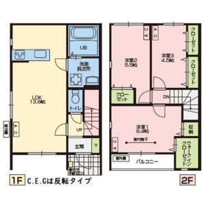 SUD REGIONE台町(3LDK/1階)の間取り写真