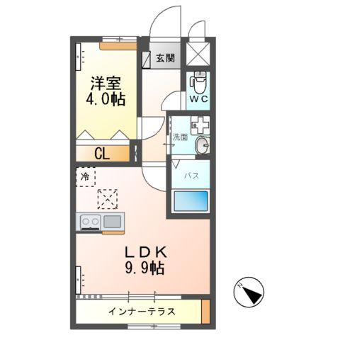 グラティテュード・K(1LDK/1階)の間取り写真