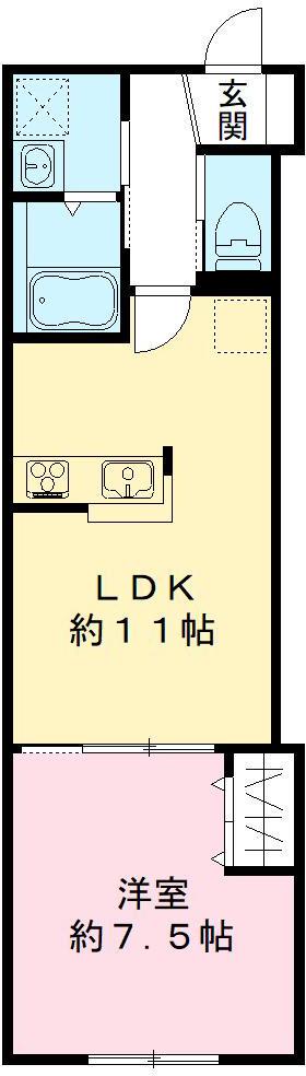 フェニックス神立(1LDK/1階)の間取り写真