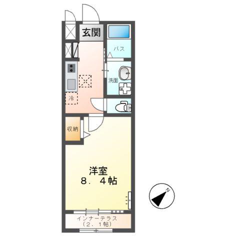 ペルティカ(1K/1階)の間取り写真