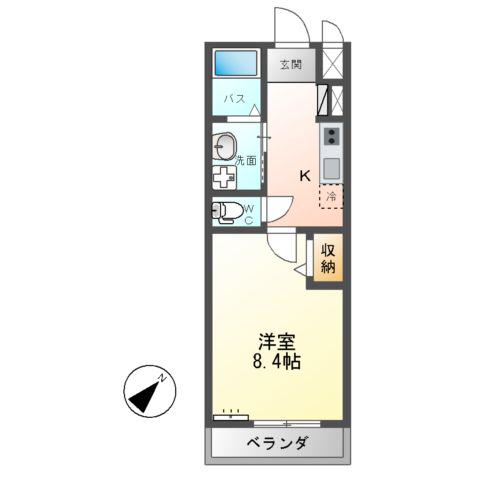 ペルティカ(1K/2階)の間取り写真