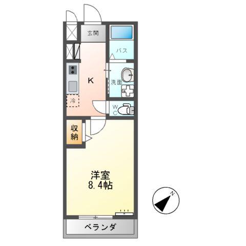 ペルティカ(1K/2階)の間取り写真