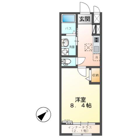 ペルティカ(1K/1階)の間取り写真