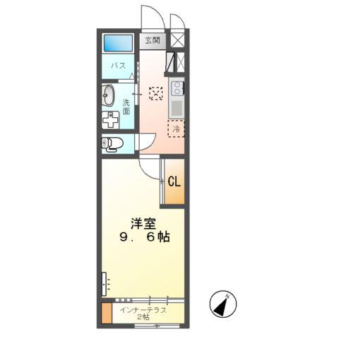 ラフォーレつくば(1K/1階)の間取り写真