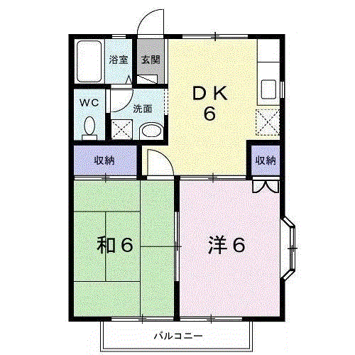 笠原コーポB(2DK/2階)の間取り写真