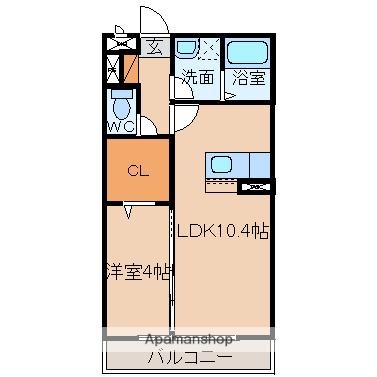 グランドソレーユ(1LDK/2階)の間取り写真