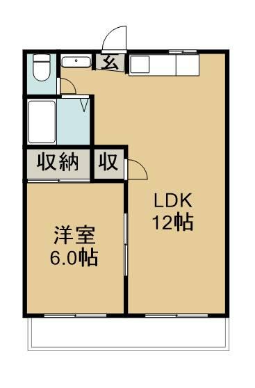 オレンジハイツ池田(1LDK/1階)の間取り写真