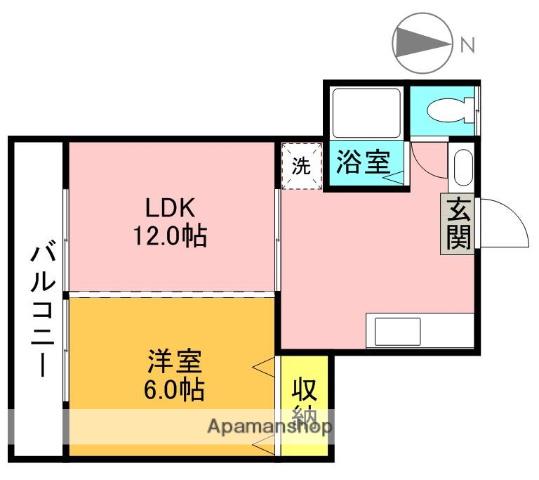 寺田ビル(1LDK/3階)の間取り写真