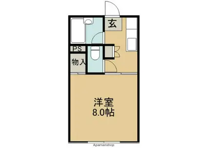久保田ハイツ2号館(1K/1階)の間取り写真