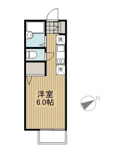 ガーデンハウス(1K/1階)の間取り写真