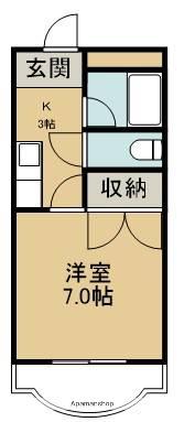 エトワール姫宮(1K/4階)の間取り写真