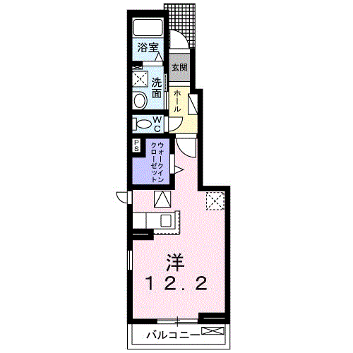 ラフレシール・M(ワンルーム/1階)の間取り写真