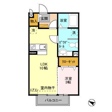 マツージュ平台(1LDK/2階)の間取り写真