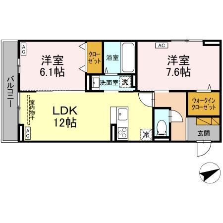 ECLAT(2LDK/2階)の間取り写真