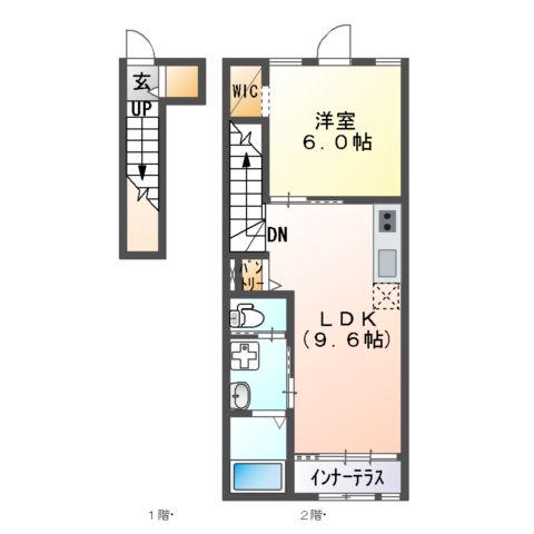 アリビオ(1LDK/2階)の間取り写真