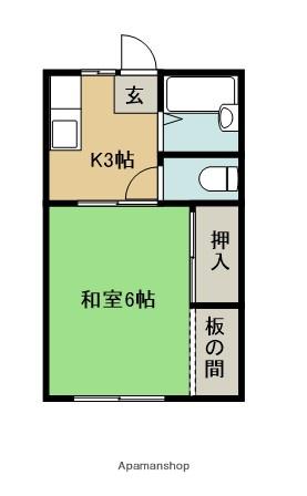 佐藤ハイツ(1K/1階)の間取り写真