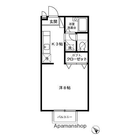リベラルハイツⅡ(1K/2階)の間取り写真