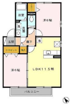 アプローズスクエアABCD(2LDK/1階)の間取り写真