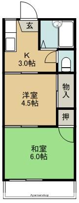 第3グリーンコーポ(2K/1階)の間取り写真