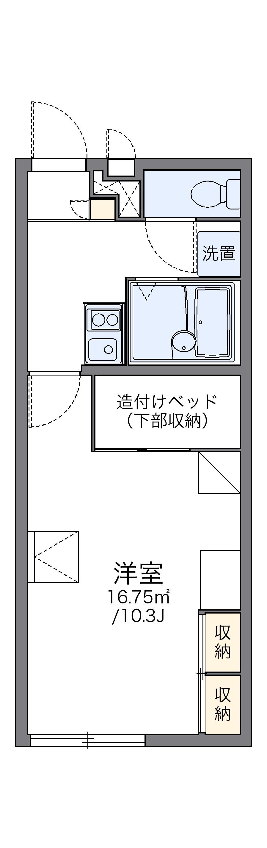 レオパレスPRIMROSE Ⅱ(1K/2階)の間取り写真