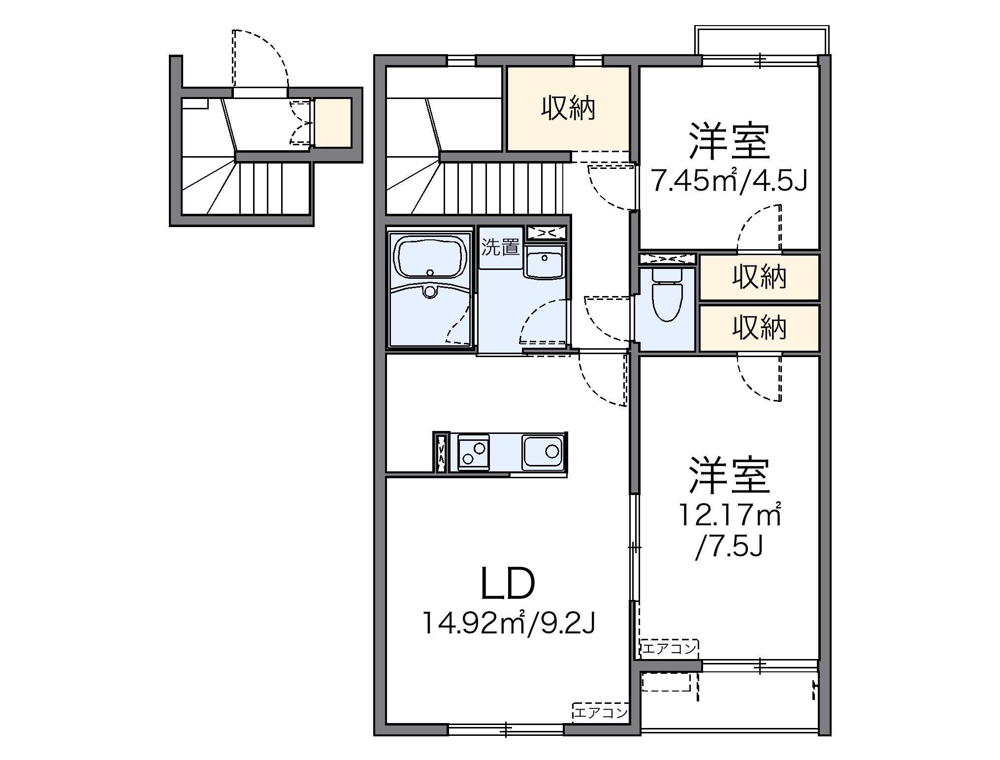 レオネクストペリドⅠ(2LDK/2階)の間取り写真