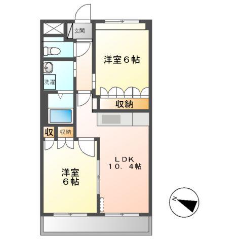 メトロイドⅠ(2LDK/3階)の間取り写真