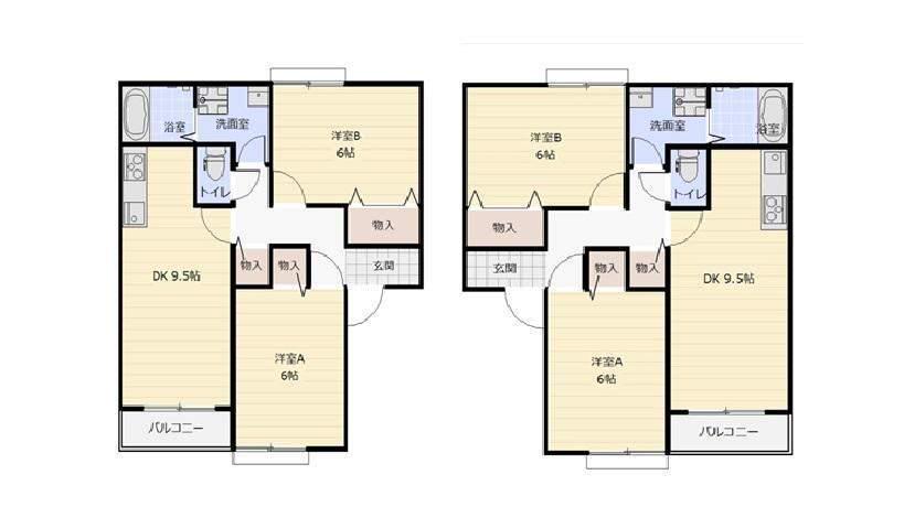 サンハーモニー大和田B(2DK/2階)の間取り写真