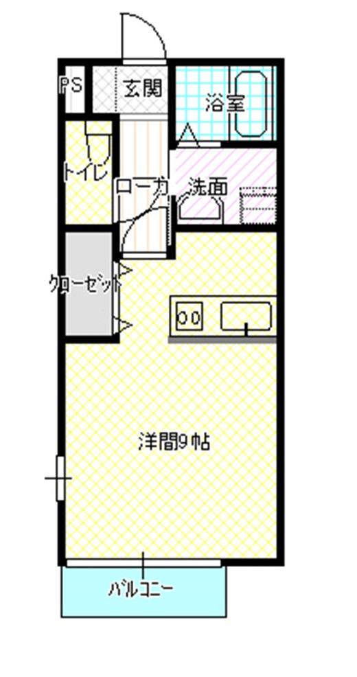 オーベルけやき(1K/2階)の間取り写真