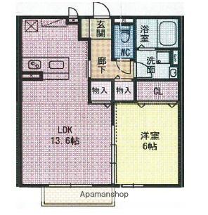 クレール6(1LDK/2階)の間取り写真