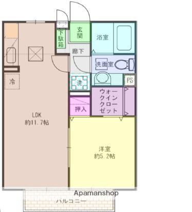 アルト守谷(1LDK/1階)の間取り写真