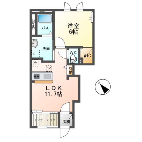 エトワール(1LDK/1階)の間取り写真