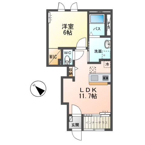 エトワール(1LDK/1階)の間取り写真