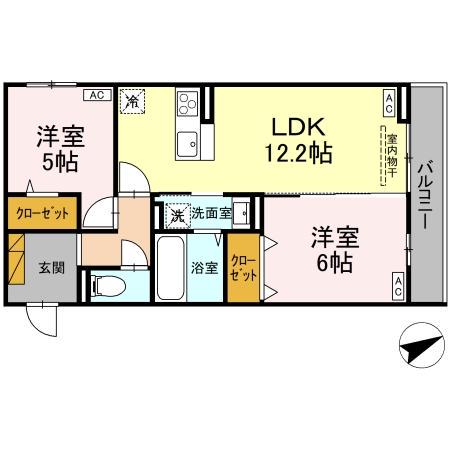 ECLAT(2LDK/3階)の間取り写真