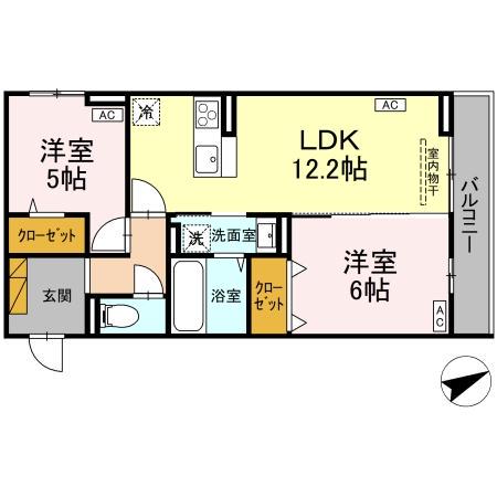 ECLAT(2LDK/2階)の間取り写真