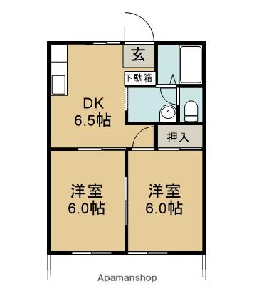 サンガーデン菱沼(2DK/2階)の間取り写真