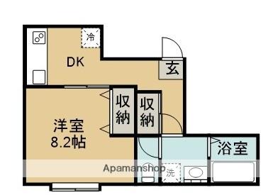 けやき台ビル(1K/3階)の間取り写真