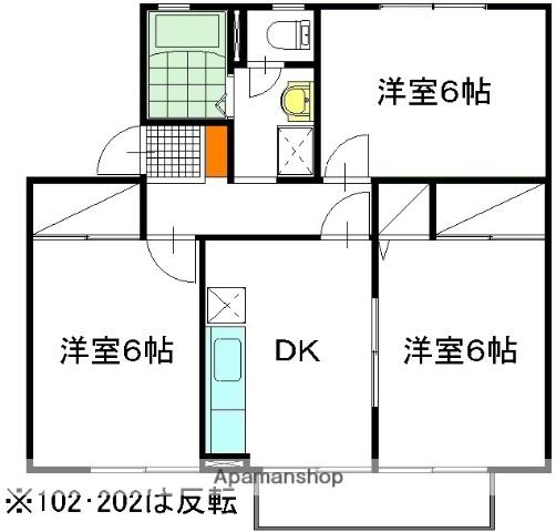 エスポワールカモシダ A棟(3DK/2階)の間取り写真