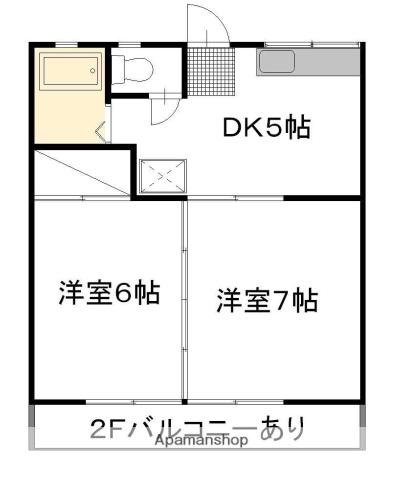 タカノハハイツ3号棟(2K/2階)の間取り写真