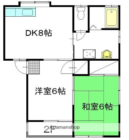 サンクリエイティブ六ツ野 C棟(2DK/2階)の間取り写真