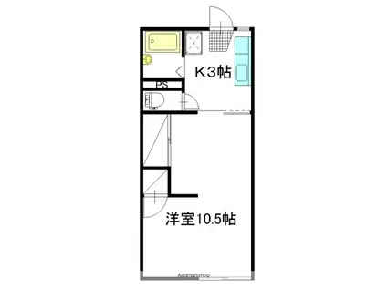 サンハイツ大成(1K/2階)の間取り写真